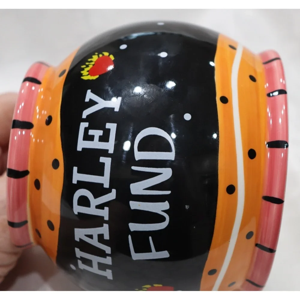 Bella Casa by Ganz Ceramic Harley Davidson Fund Jar Bank Cork Lid Item #6384 - Picture 9 of 13